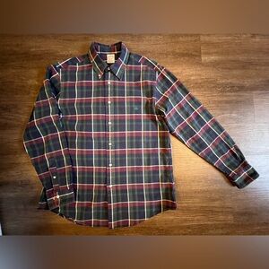Brooks Brothers Shirt Mens Large Button Up Plaid Regent Fit All Cotton‎ D42